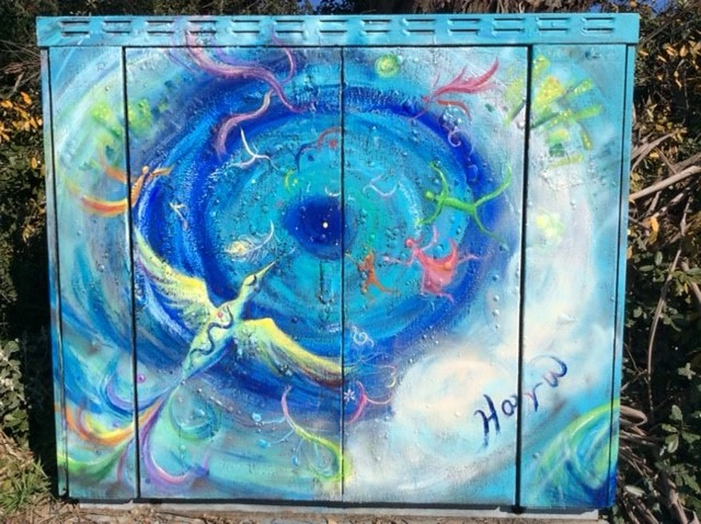 "Angels on the Earth" utility box - Keighleys Road