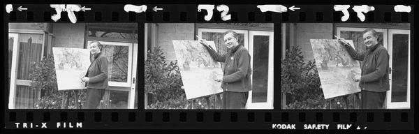 Olivia Spencer-Bower with a painting