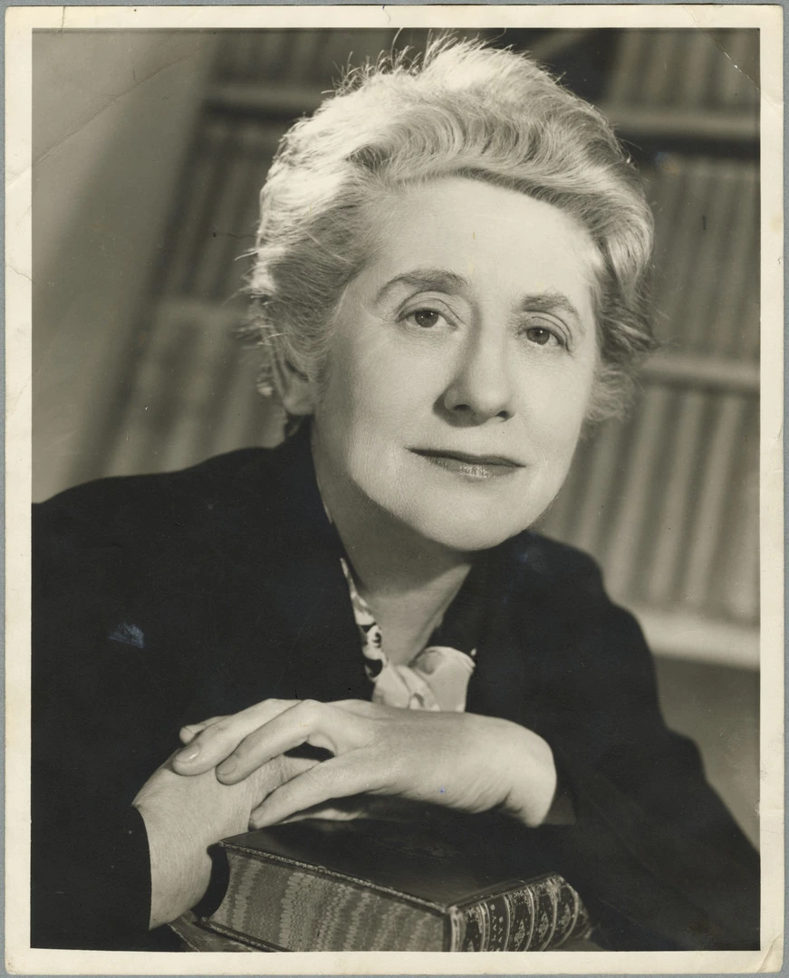 Ngaio Marsh with a book