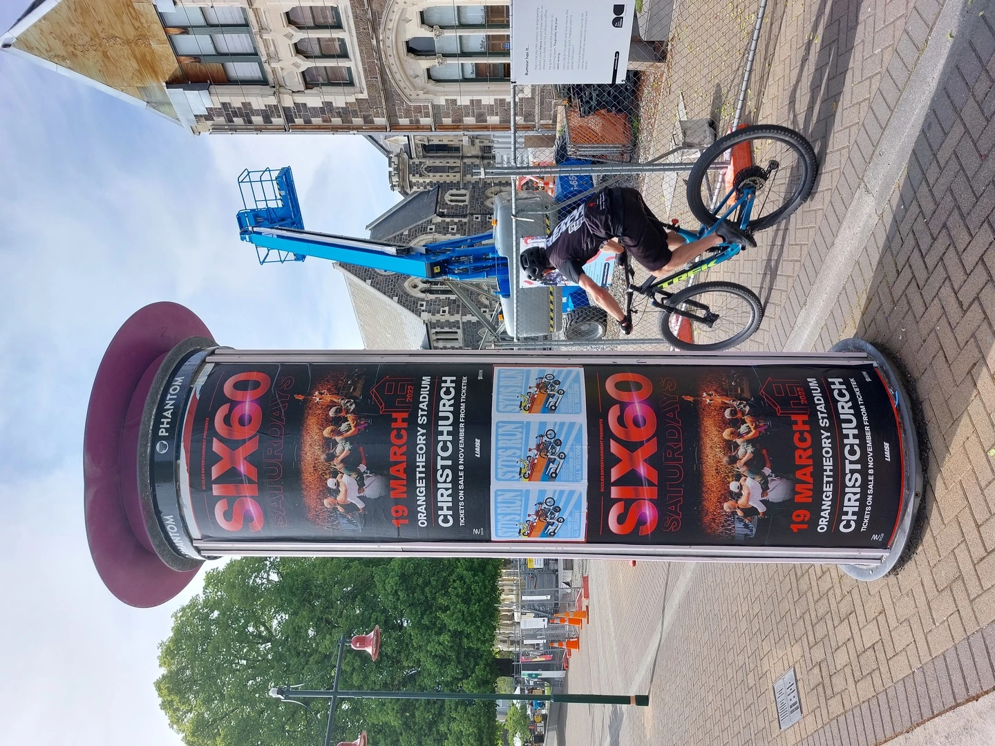 Six60 Saturdays poster on a poster bollard