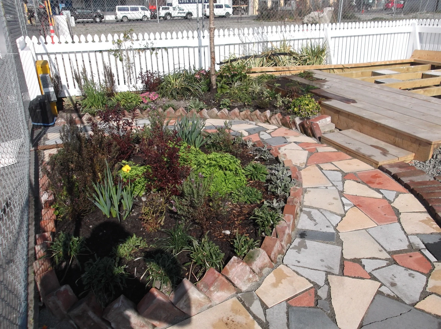 Green Room Crack’d Garden path and flower beds