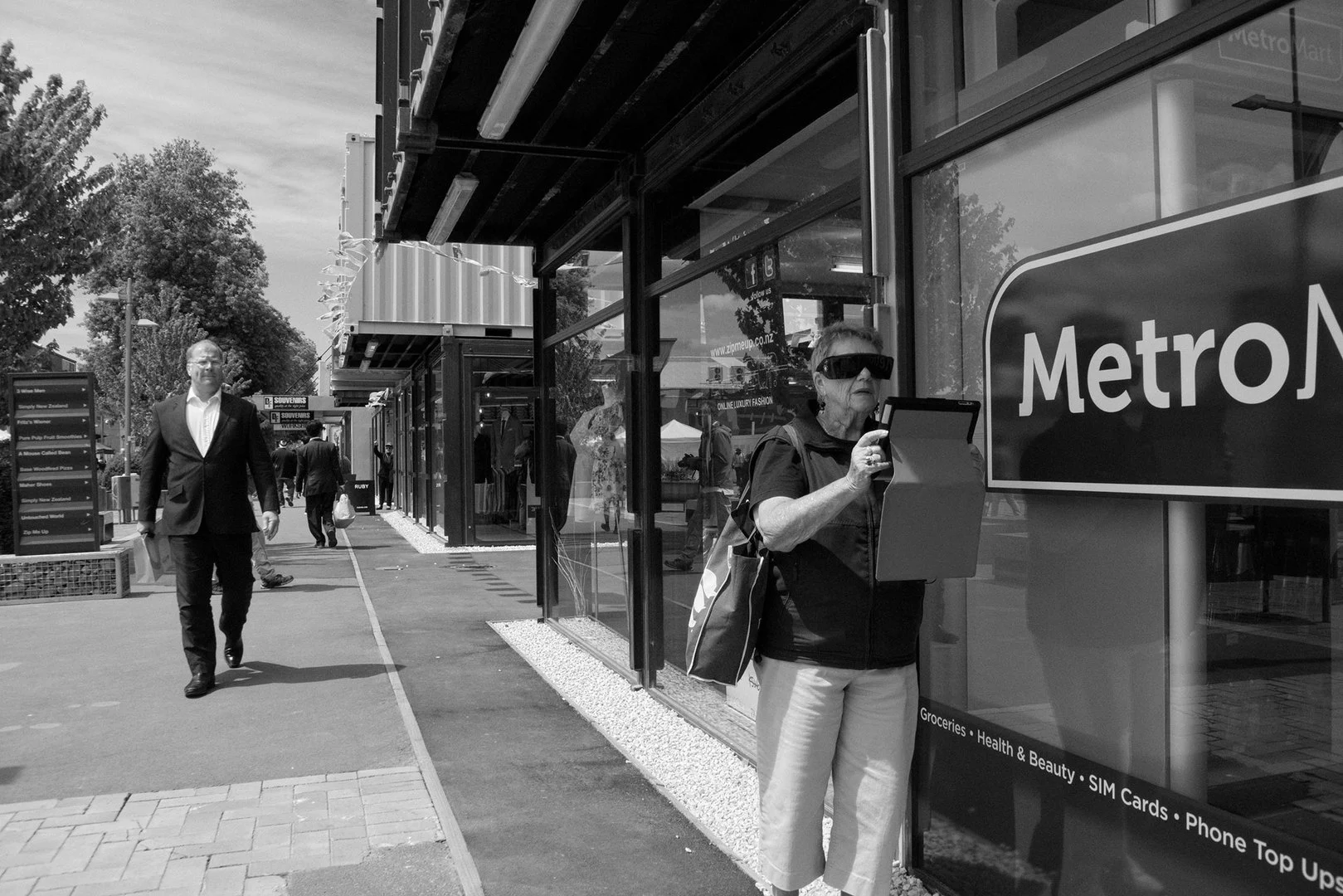 Tablet outside Metromart