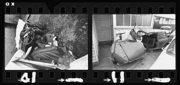 Remains of wrecked cars