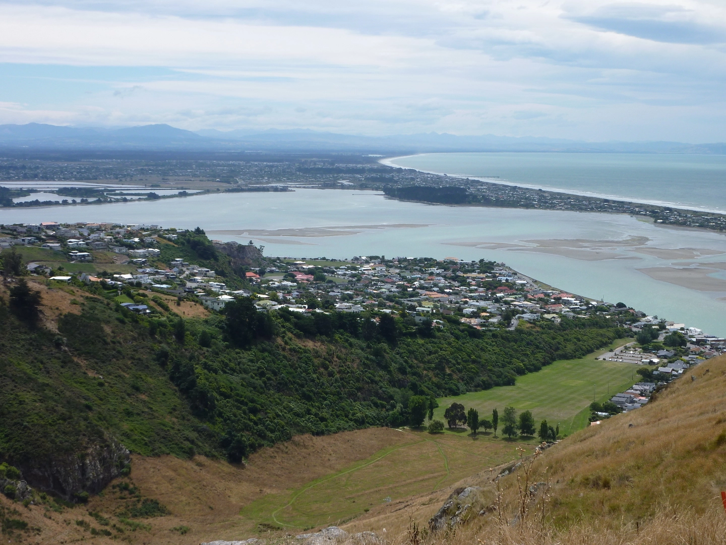 Redcliffs and the estuary from Barnett Park Walkway