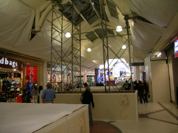 Scaffolding inside Westfield Riccarton Mall