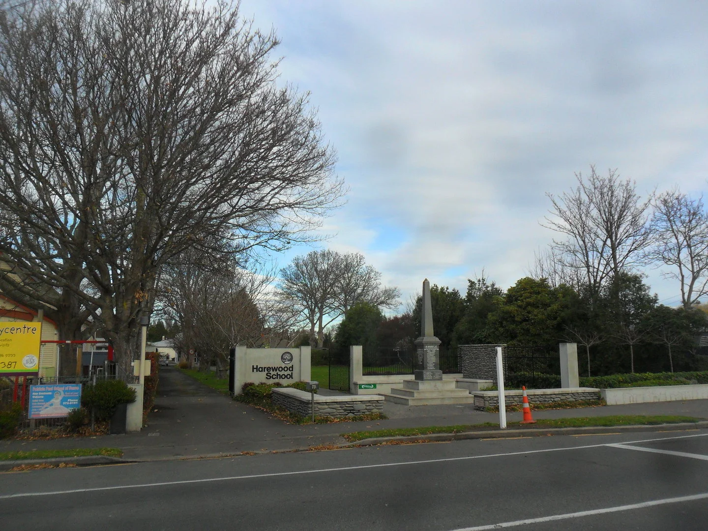 Harewood School and war memorial