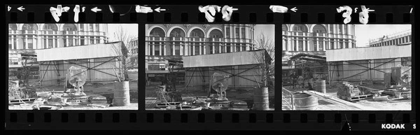 Laying tiles in Cathedral Square