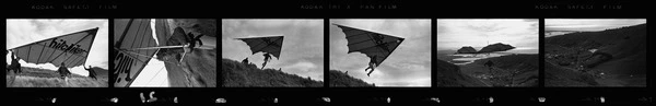 Bill Flewellen on his kite ‘hitchhiker’ 