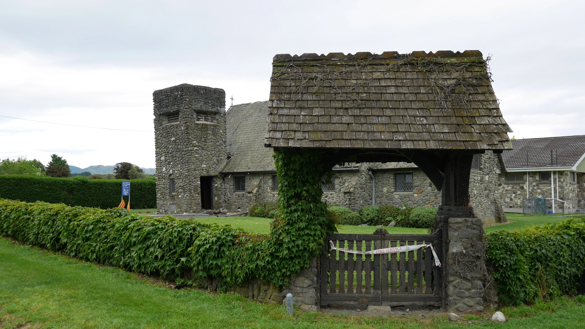 Damaged church Waiau