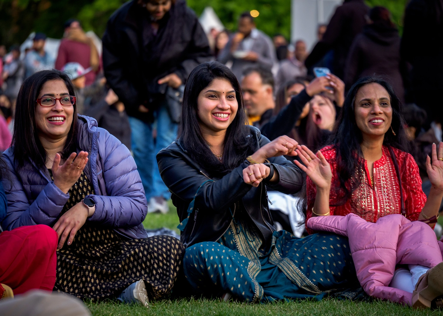 Audience hand dancing at Diwali