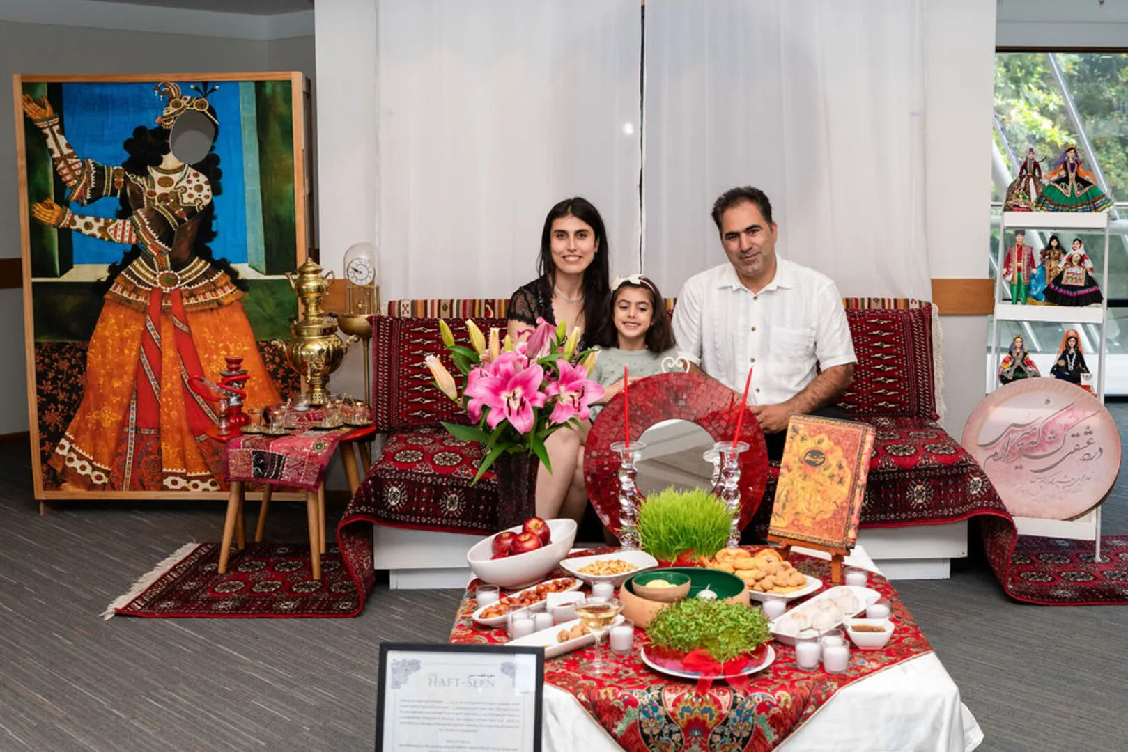 Payam and Hadis with haftsin display