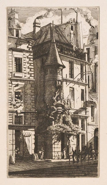 Edmond Gosselin; Charles Meryon - Tourelle de la rue de la Tixéranderie