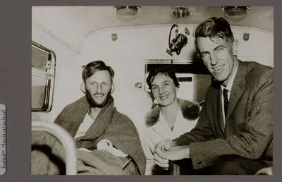 [Peter and June Mulgrew with Edmund Hillary]