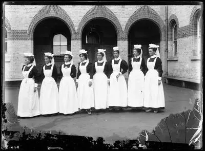 [Eight female assistants courtyard - Avondale Lunatic Asylum]