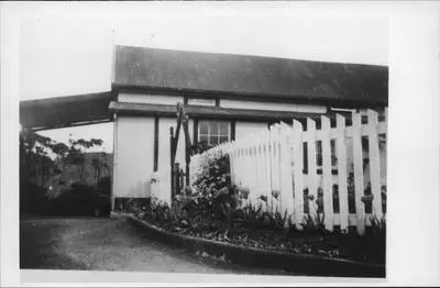 Panguru, St Joseph's School and front gate to old Convent.