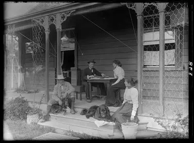 Mrs and Miss Whitney, General Hogge and H. Winkelmann, Wenderholm, Waiwera