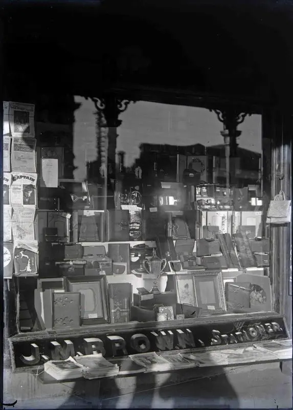 J M Brown Bookseller and Stationer shop window