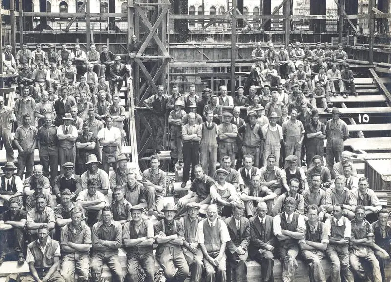 Fletcher Construction work team on site of Dunedin Post Office site