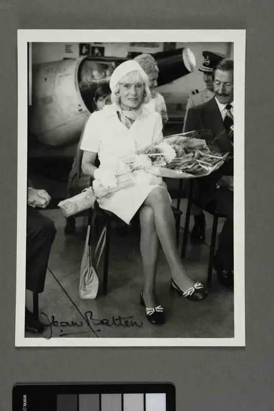 Pioneers of New Zealand Aviation building : Jean Batten at the opening ceremony