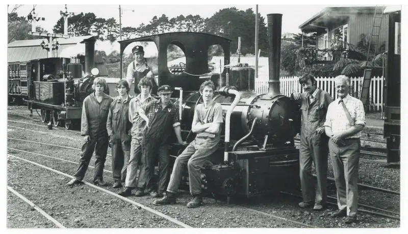 Locomotives : groups, Orenstein & Koppel (Bertha) and L207, and members of the rail section