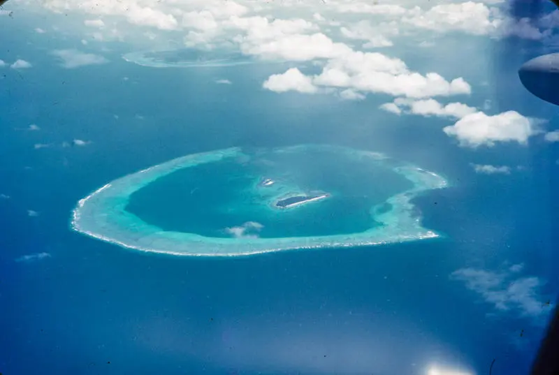 Unnamed coral atoll from the air