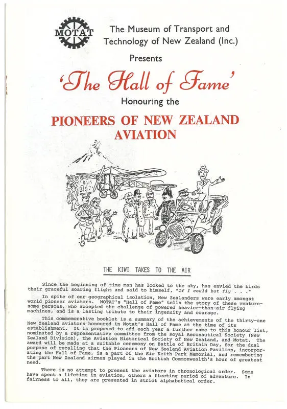 The hall of fame : honouring the pioneers of New Zealand aviation