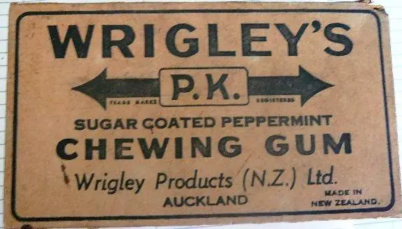 Box Wrigley's P.K. chewing gum