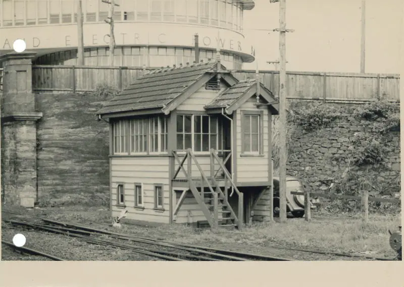 South end signal box, Newmarket station, c 1954