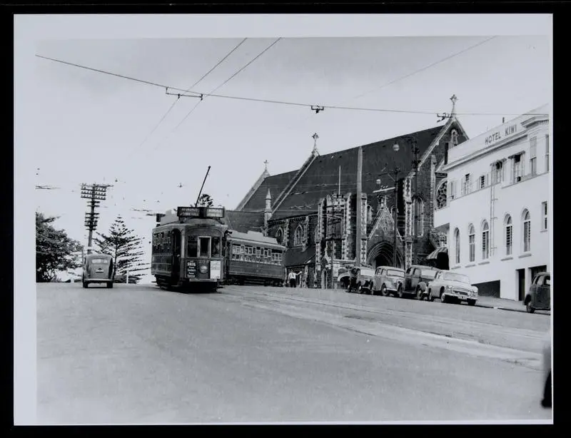 Tram 234 outside St Paul's Church on Symonds Street