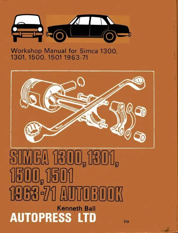 Simca 1300, 1301, 1500, 1501, 1963-71 autobook : workshop manual