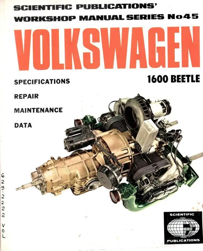 Volkswagen 1600 Beetle specification, repair and maintenance data