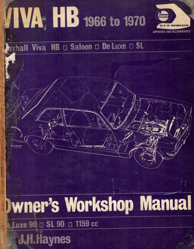 Viva HB 1966 to 1970 owner's workshop manual : Vauxhall Viva HB, Saloon, De Luxe, SL, De Luxe 90, SL 90, 1159 cc