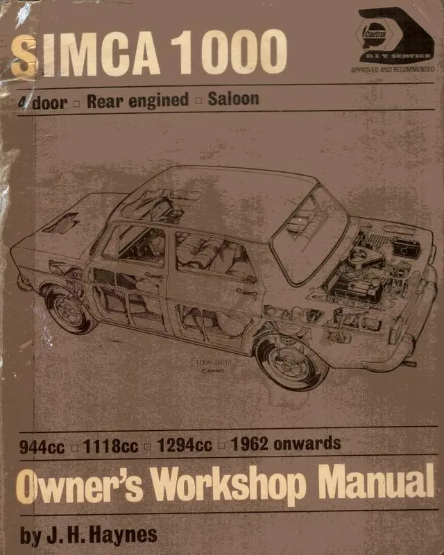 Simca 1000 Owners Workshop Manual 1962 onwards