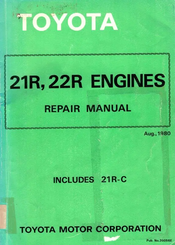 Toyota 21R, 22R Engines Repair Manual 1980