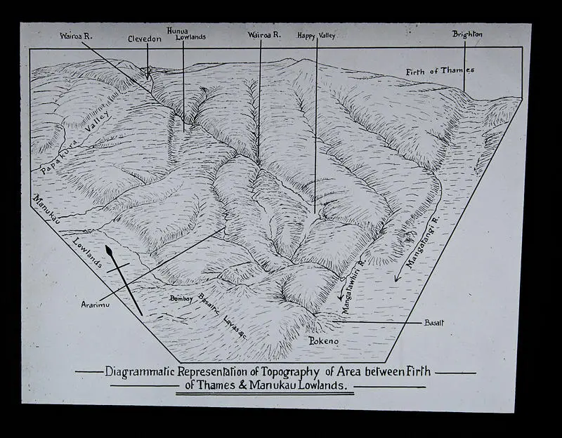 1340 Sketch physiog of Hunua Hills