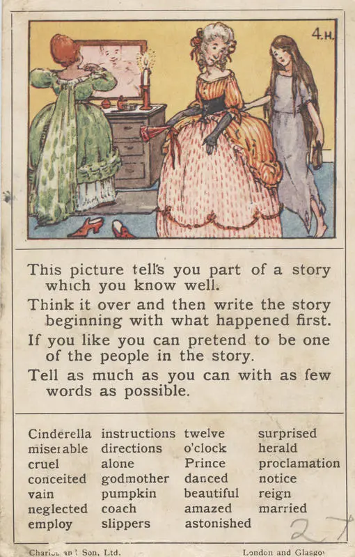 Teaching card, Cinderella