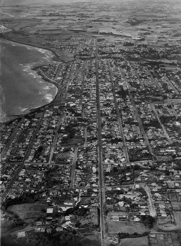 "Aerial View, New Plymouth, N.Z."
