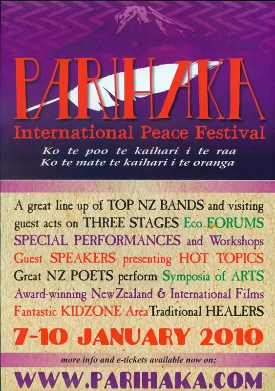 Parihaka International Peace Festival 2010 [poster]