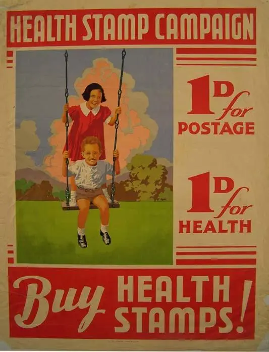 "Health Stamp campaign. 1d (penny) for postage. 1d (penny) for Health. Buy Health Stamps! [poster]