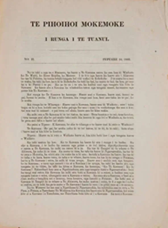 Newspaper – Te Pihoihoi Mokemoke i runga i te Tuanui, No 2, Pupuere 10, 1863