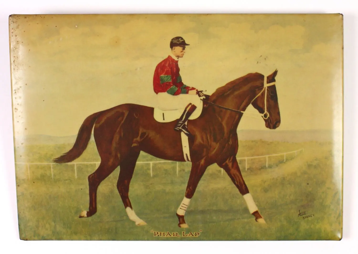 Picture - A.E. Patrick, Phar Lap & Jim Pike, Mounted, 1930s