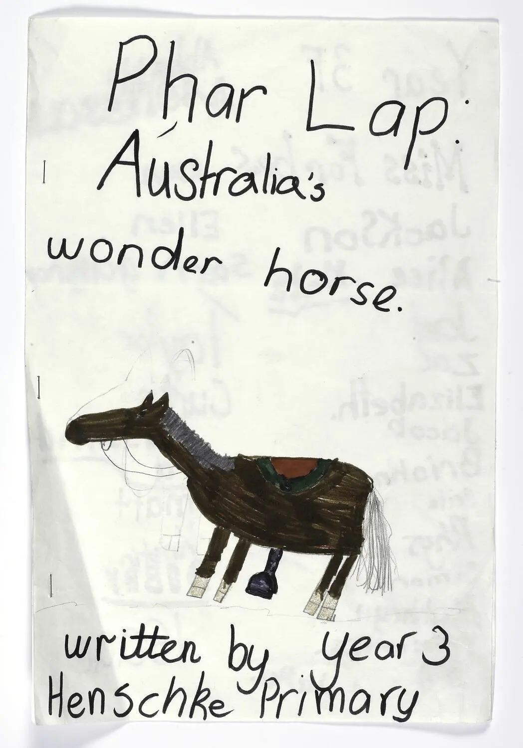 Folder - `Phar Lap: The Wonder Horse', Henschke Primary School, Wagga Wagga, 1999