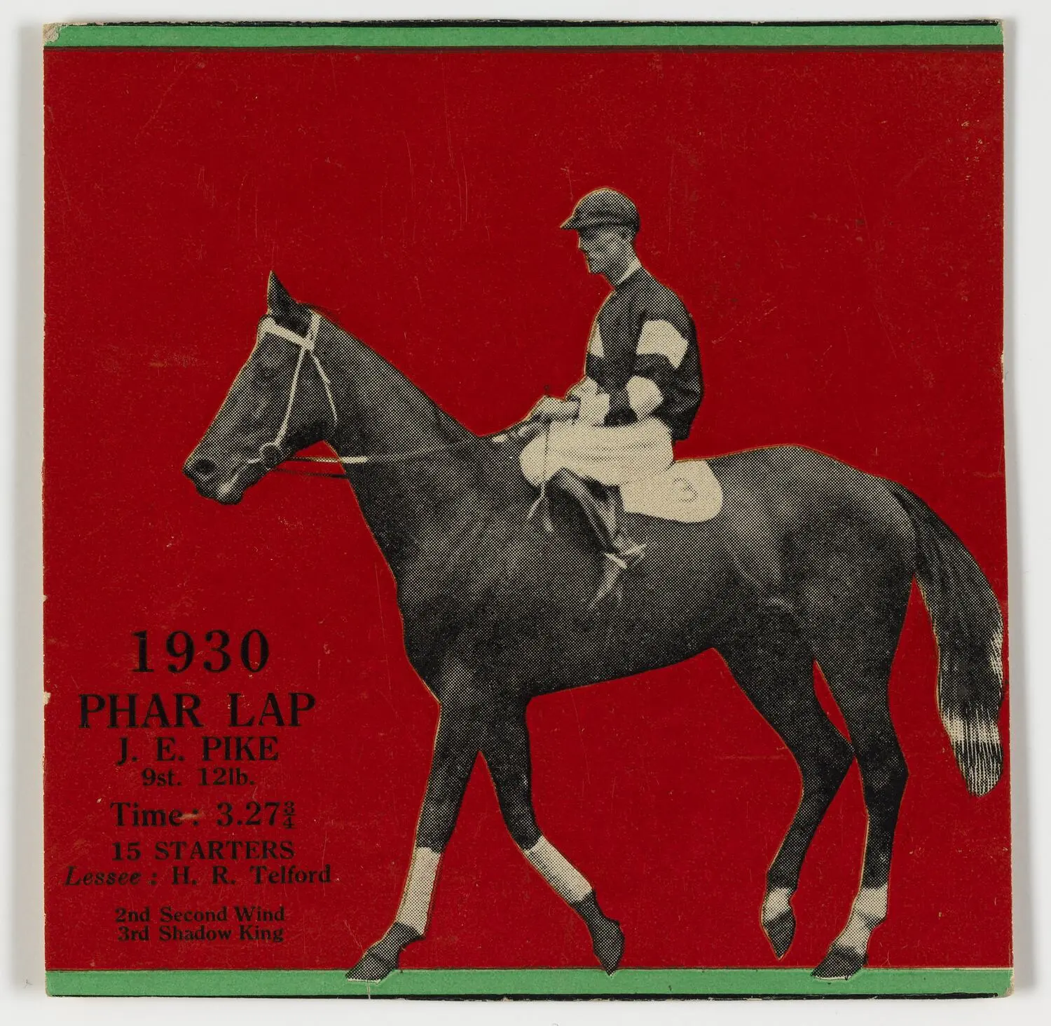 Card - Edgley Ventures, Phar Lap Motion Picture, 1983