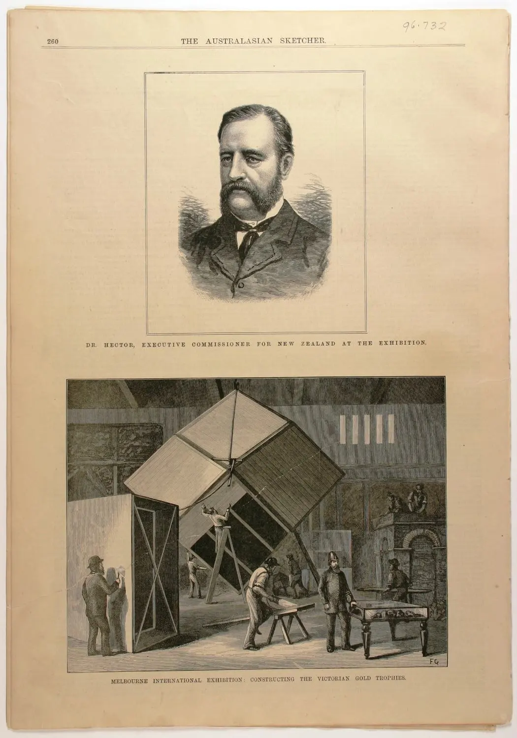 Newspaper - 'Constructing the Victorian Gold Trophies', The Australasian Sketcher, Adelaide, 16 Oct 1880