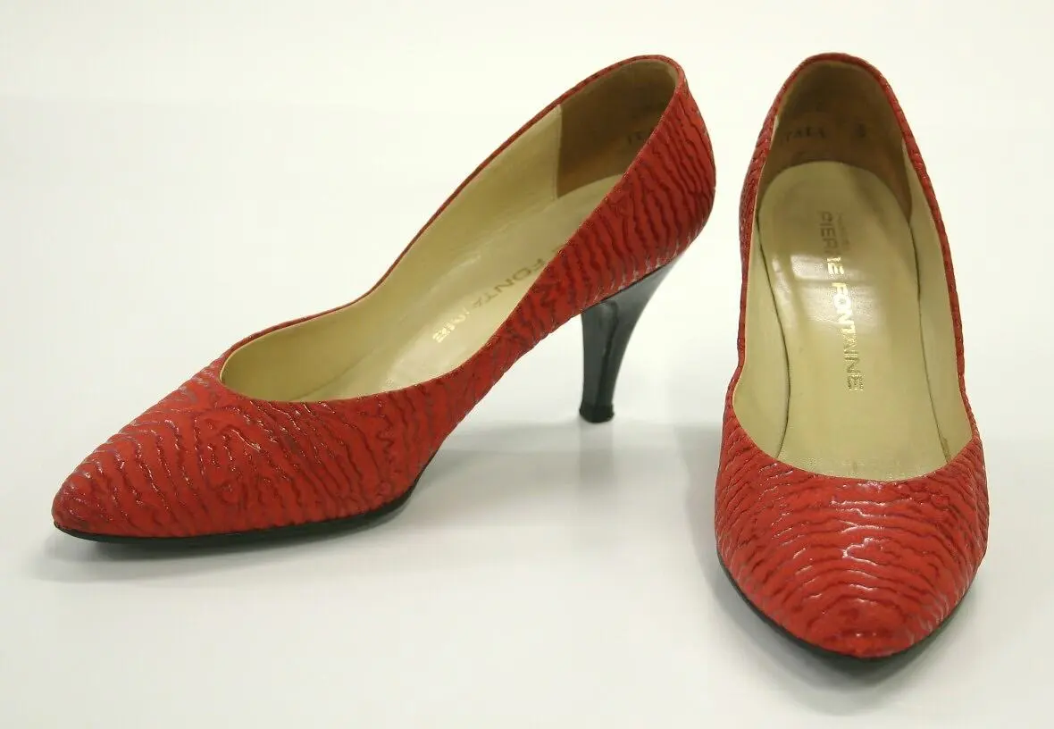 Shoes - Paragon, Pierre Fontaine, 'Chaussures' Court, Red, 1990
