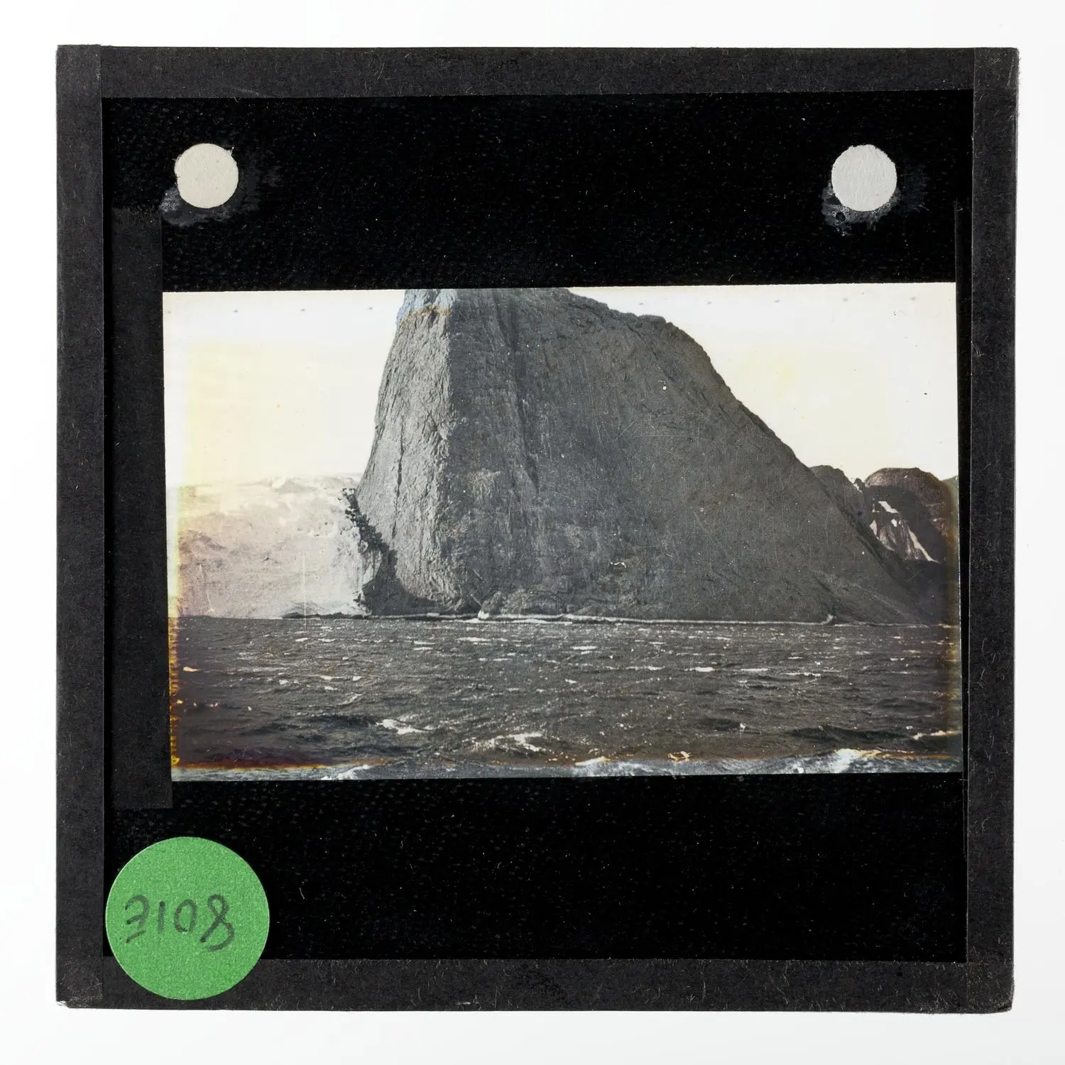 Lantern Slide - Murray Monolith, Mac-Robertson  Land, BANZARE Voyage 2, Antarctica, 1930-1931