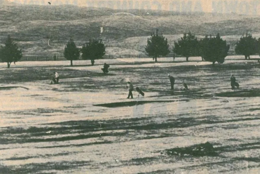Levin golfers playing in the snow