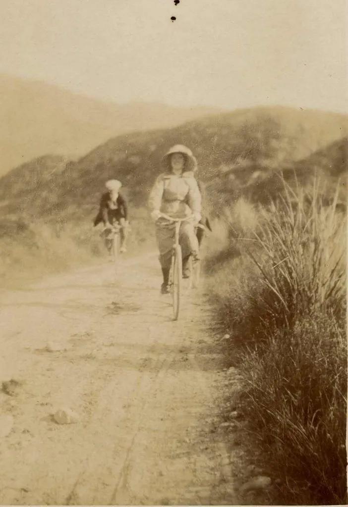 Unidentified Cyclists on Heights Road, Christmas Day, 1913