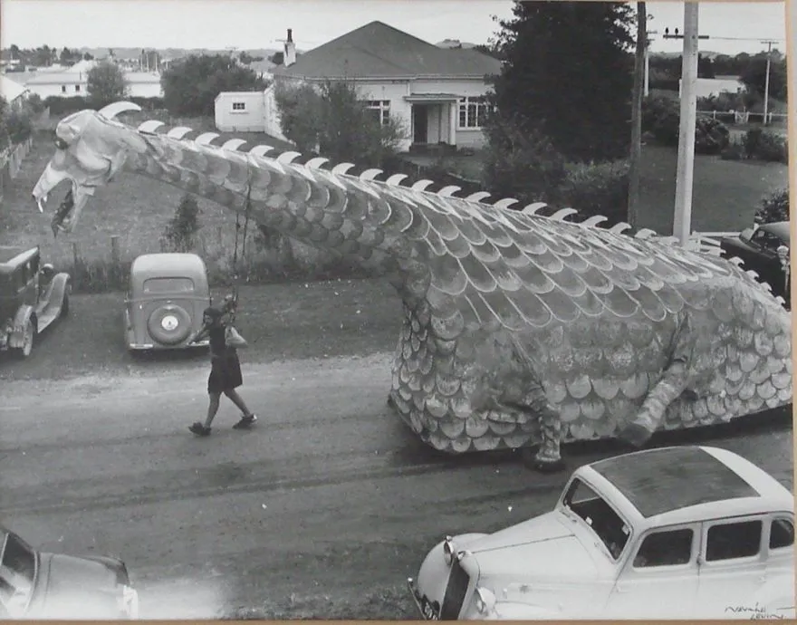 Parade float decorated for H.E.P.B. Golden Jubilee, 1956