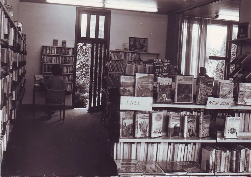 Interior of Shannon Library looking toward back door, mid 1970's
